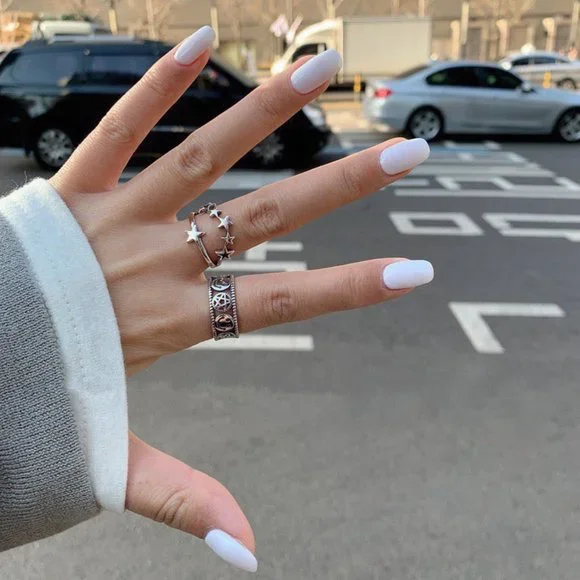 Star Ring Silver Star ring Hollow star ring stacking ring silver ring - Picture 1 of 2